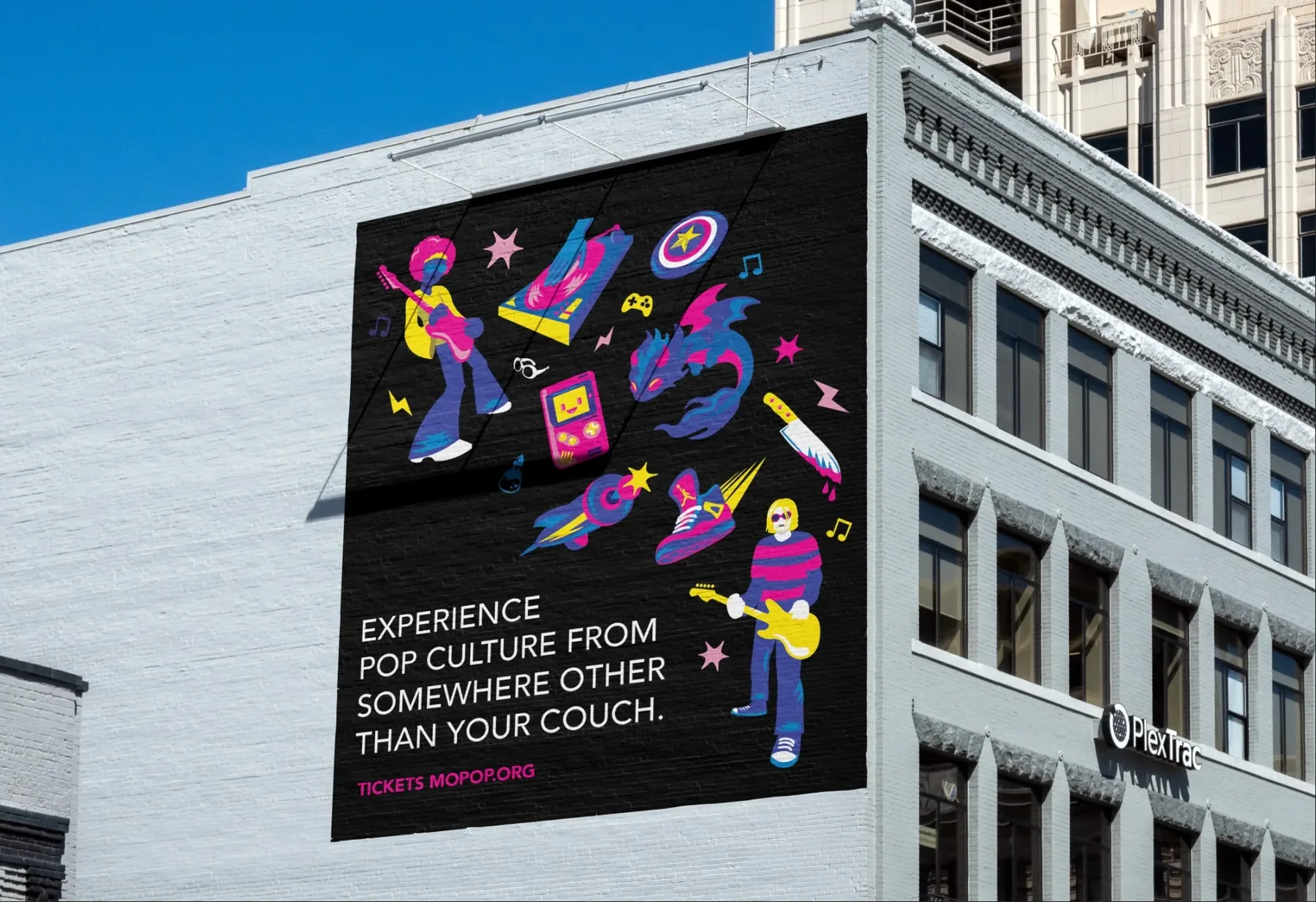 MoPOP symbol set billboard in Seattle