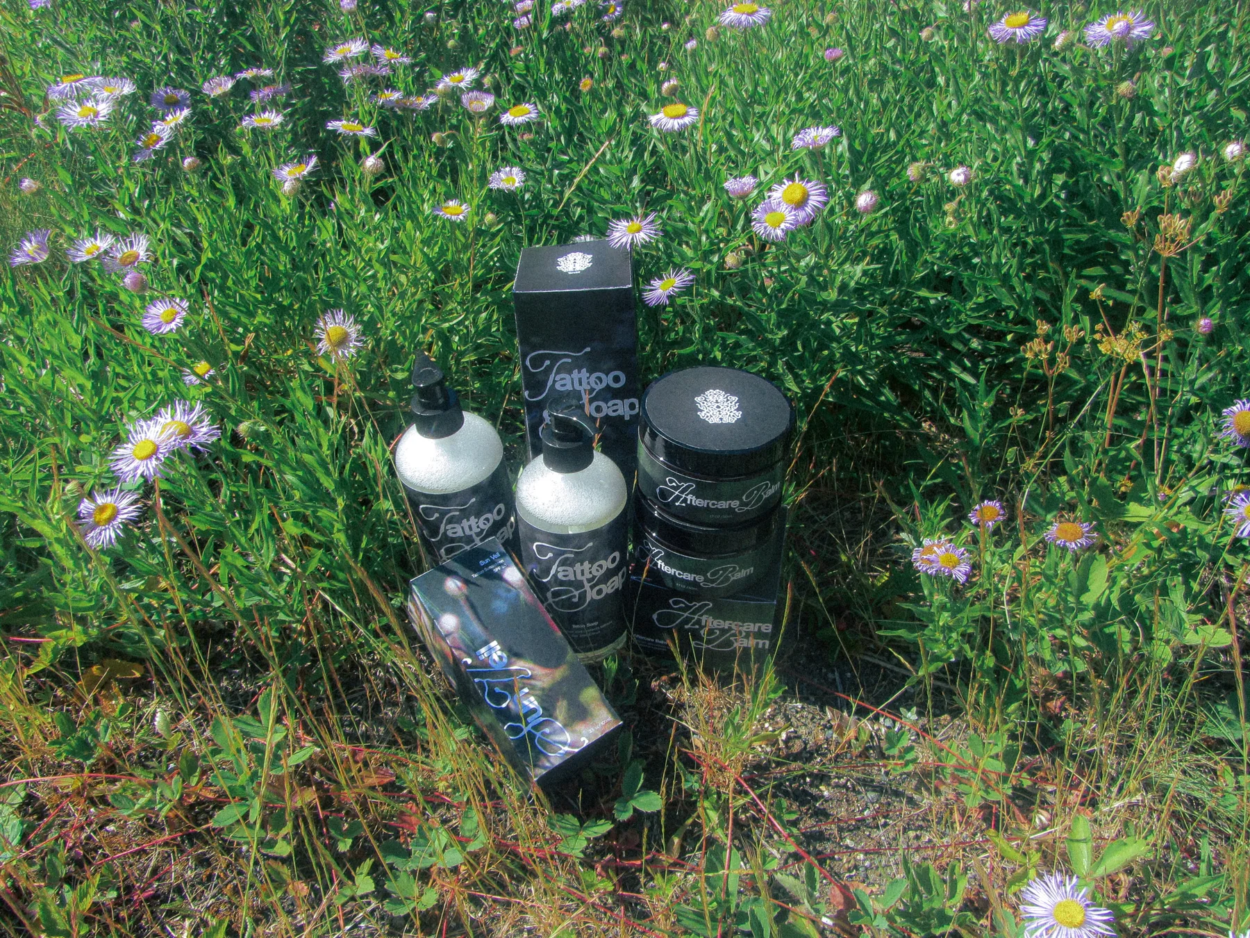 Tendril products in a wildflower field
